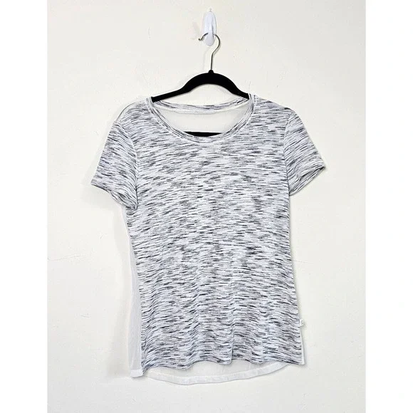 Lululemon Women's M Multicolor Stripe Beat The Heat Short Sleeve Mesh Back Shirt - Picture 1 of 13
